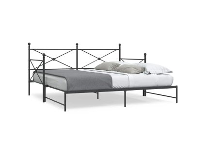 vidaXL Válenda se přistýlkou bez matrace černá 107x203 cm ocel