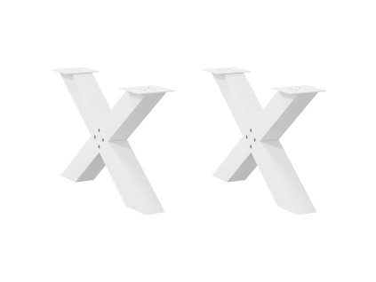 vidaXL Nohy konferenčního stolku ve tvaru X, 2 ks, bílé, 70 x (42-43) cm, ocel