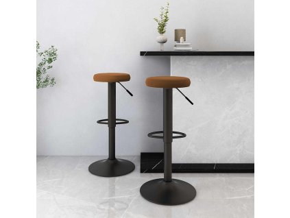 vidaXL Barové židle 2 ks hnědé samet