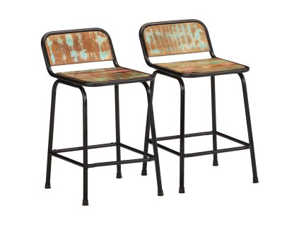 VidaXL barové stoličky 2 ks 46x35,5x70 cm Rekultivované masivní dřevo