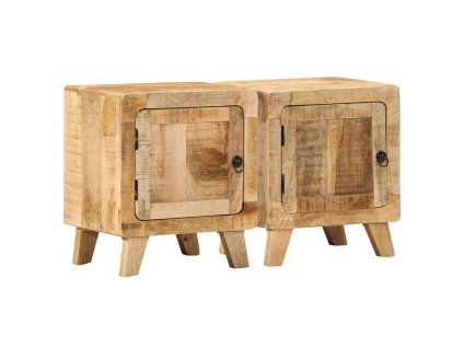 vidaXL Noční stolky 2 ks 40x32x46 cm masivní hrubé mangovníkové dřevo