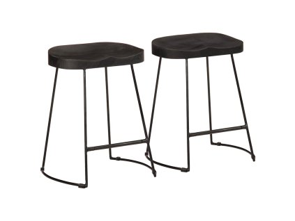 vidaXL Barové stoličky 2 ks černé 46x38x52 cm Masivní dřevo Mango