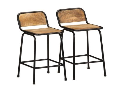 vidaXL barové stoličky 2 ks 46x35,5x70 cm masivní dřevo hrubé mango