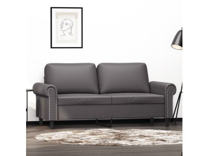 vidaXL 2místná pohovka šedá 140 cm umělá kůže