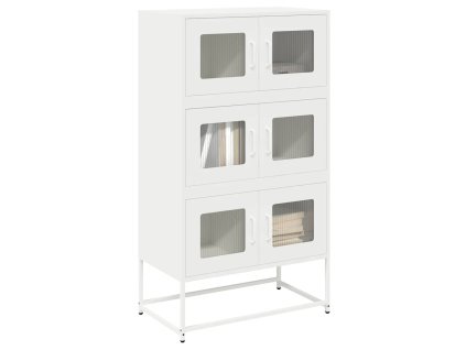vidaXL Skříň highboard bílá 68x39x123 cm ocel