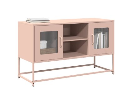 vidaXL TV skříňka růžová 100,5 x 39 x 60,5 cm ocel