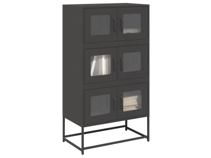 vidaXL Skříň highboard černá 68x39x123 cm ocel