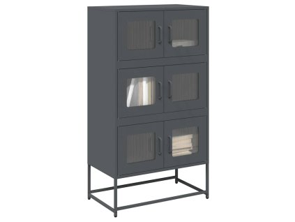 vidaXL Skříň highboard antracitová 68x39x123 cm ocel