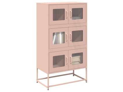 vidaXL Skříň highboard růžová 68x39x123 cm ocel