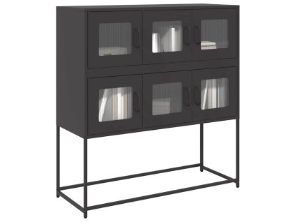 vidaXL Příborník černý 100,5 x 39 x 107 cm ocel válcovaná za studena