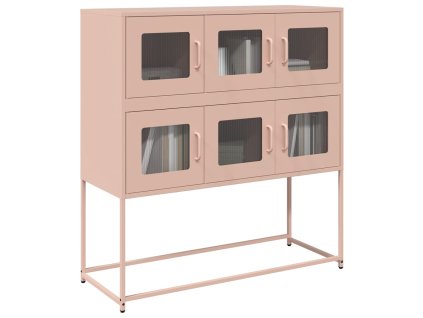 vidaXL Příborník růžový 100,5 x 39 x 107 cm ocel válcovaná za studena