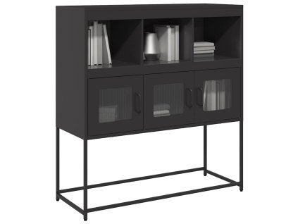 vidaXL Příborník černý 100,5 x 39 x 107 cm ocel válcovaná za studena