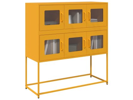 vidaXL Příborník žlutý 100,5 x 39 x 107 cm ocel válcovaná za studena