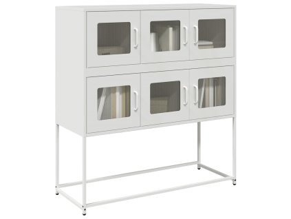 vidaXL Příborník bílý 100,5 x 39 x 107 cm ocel válcovaná za studena