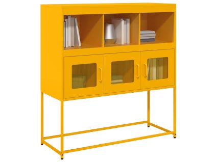 vidaXL Příborník žlutý 100,5 x 39 x 107 cm ocel válcovaná za studena