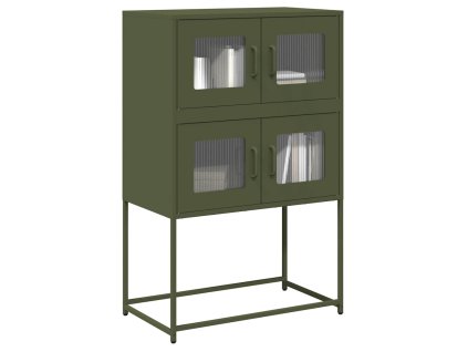vidaXL Skříň highboard olivově zelená 68x39x107 cm ocel