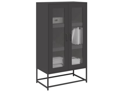 vidaXL Skříň highboard černá 68x39x123 cm ocel