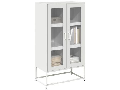 vidaXL Skříň highboard bílá 68x39x123 cm ocel