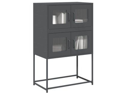 vidaXL Skříň highboard antracitová 68x39x107 cm ocel