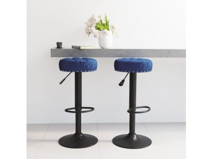 vidaXL Barové židle 2 ks modré samet