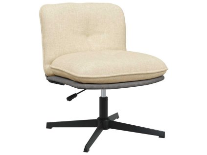 vidaXL Otočná kancelářská židle krémová textil