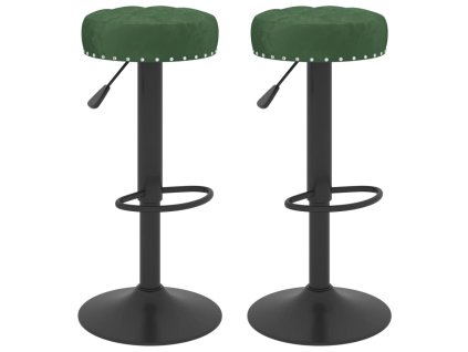 vidaXL Barové židle 2 ks tmavě zelené samet