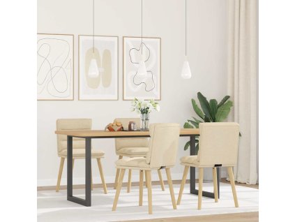 vidaXL Jídelní židle 4 ks krémové textil