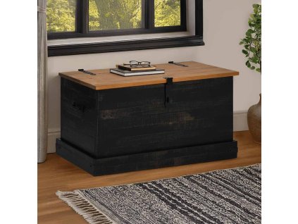 vidaXL Úložná komoda HALDEN Černý 91x48x47 cm Borovicový masiv