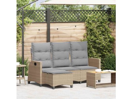 vidaXL Polohovatelná zahradní pohovka s polštáři ve tvaru L Béžová