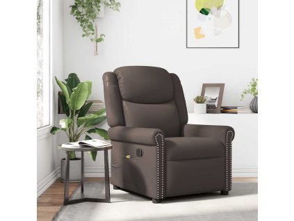 vidaXL Masážní křeslo hnědé umělá kůže s lesklým povrchem