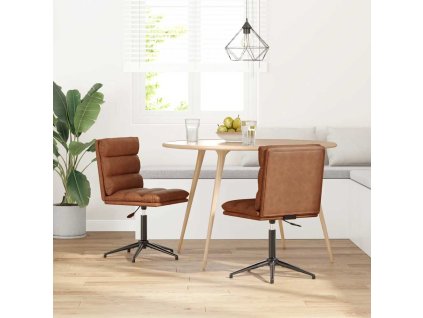 vidaXL Jídelní židle 2 ks hnědé umělá kůže