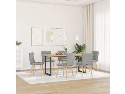 vidaXL Otočné jídelní židle 6 ks Oblak šedá textil