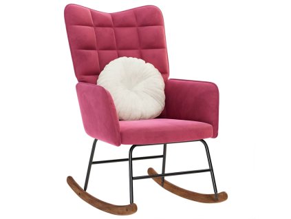 vidaXL Houpací křeslo vínové samet