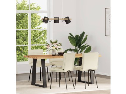 vidaXL Jídelní židle 4 ks krémové samet