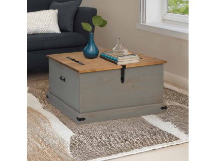 vidaXL Úložná komoda HALDEN Šedá 91x91x47 cm Borovicový masiv