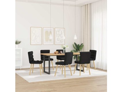 vidaXL Jídelní židle 6 ks černé textil