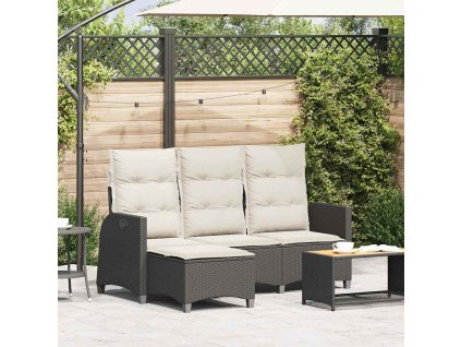 vidaXL Polohovatelná zahradní pohovka s polštáři ve tvaru písmene L