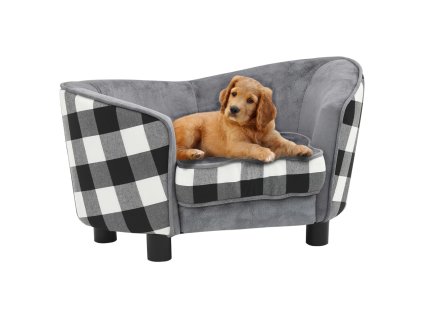 vidaXL Pohovka pro psy šedá 68 x 38 x 38 cm plyš