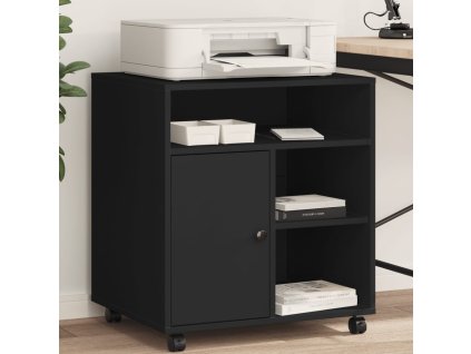 vidaXL Stojan na tiskárnu na kolečkách černý 60 x 50 x 67 cm