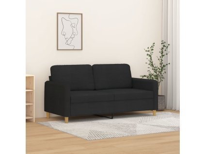 vidaXL 2místná pohovka černá 140 cm textil