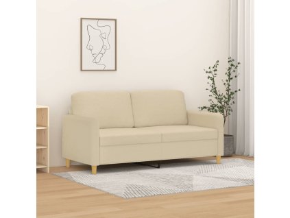 vidaXL 2místná pohovka krémová 140 cm textil