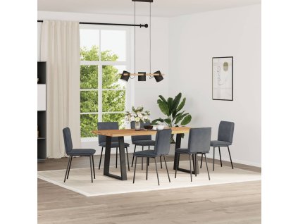 vidaXL Jídelní židle 6 ks tmavě šedé samet