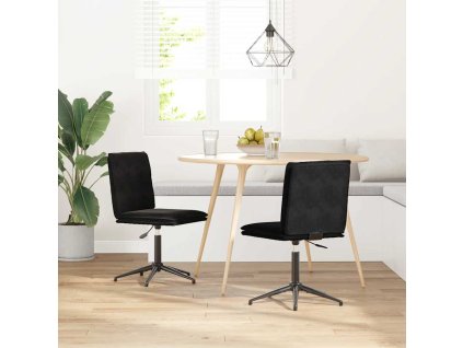 vidaXL Jídelní židle 2 ks černé samet