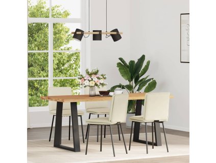 vidaXL Jídelní židle 4 ks krémové samet