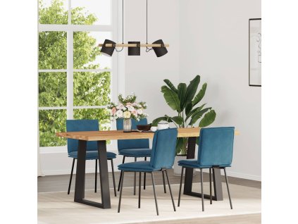 vidaXL Jídelní židle 4 ks modré samet