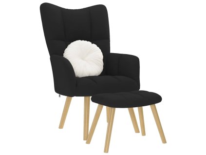 vidaXL Relaxační křeslo s podnožkou černé textil