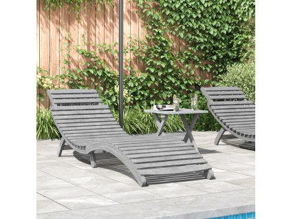 vidaXL Zahradní lehátko šedé 184 x 55 x 64 masivní akáciové dřevo