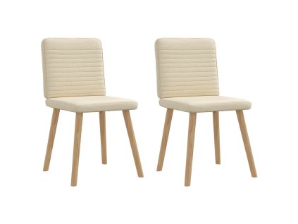 vidaXL Jídelní židle 2 ks krémové textil