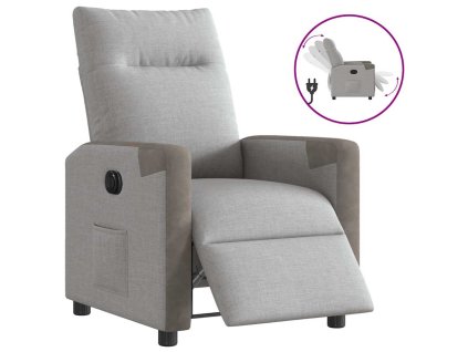 vidaXL Elektrické polohovací křeslo obláčkově šedé textil