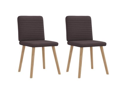 vidaXL Jídelní židle 2 ks tmavě hnědé textil